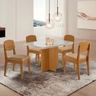 Conjunto Sala de Jantar Mesa Moscou T Canto Copo com Vidro Cleo Yescasa