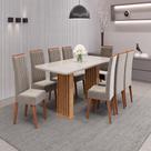 Conjunto Sala de Jantar Mesa Munique com 8 Cadeiras Cristal Viero