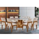 Conjunto Sala de Jantar Mesa Nuance Tampo Vidro/MDP com 8 Cadeiras Mônaco Yescasa Conjunto Sala de Jantar Mesa Nuance Tampo Vidro/MDP com 8 Cadeiras Mônaco Yescasa