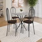 Conjunto sala de Jantar Mesa Quadrada 70cm Tampo Granito com 4 Cadeiras Leia Conjunto sala de Jantar Mesa Quadrada 70cm Tampo Granito com 4 Cadeiras Leia