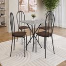 Conjunto sala de Jantar Mesa Quadrada 70cm Tampo Granito com 4 Cadeiras Leia Conjunto sala de Jantar Mesa Quadrada 70cm Tampo Granito com 4 Cadeiras Leia