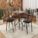 Conjunto sala de Jantar Mesa Quadrada 70cm Tampo Granito com 4 Cadeiras Milla Conjunto sala de Jantar Mesa Quadrada 70cm Tampo Granito com 4 Cadeiras Milla