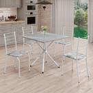 Conjunto Sala de Jantar Mesa Quadrada 70x70cm Tampo Granito Topázio 4 Cadeiras Rio Conjunto Sala de Jantar Mesa Quadrada 70x70cm Tampo Granito Topázio 4 Cadeiras Rio