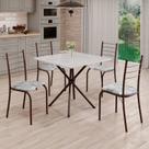 Conjunto Sala de Jantar Mesa Quadrada 70x70cm Tampo Madeira Mdp 4 Cadeiras Rio Conjunto Sala de Jantar Mesa Quadrada 70x70cm Tampo Madeira Mdp 4 Cadeiras Rio