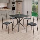 Conjunto Sala de Jantar Mesa Quadrada 70x70cm Tampo Madeira Mdp Indiana 4 Cadeiras Rio