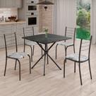Conjunto Sala de Jantar Mesa Quadrada 70x70cm Tampo Madeira Mdp Indiana 4 Cadeiras Rio