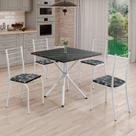 Conjunto Sala de Jantar Mesa Quadrada 70x70cm Tampo Madeira Mdp Indiana 4 Cadeiras Rio