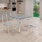 Conjunto Sala de Jantar Mesa Quadrada 75x75cm Tampo Granito Ocre 4 Cadeiras Rio Conjunto Sala de Jantar Mesa Quadrada 75x75cm Tampo Granito Ocre 4 Cadeiras Rio