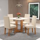 Conjunto Sala de Jantar Mesa Quadrada 90cm Copacabana 4 Cadeiras Venus Viero Conjunto Sala de Jantar Mesa Quadrada 90cm Copacabana 4 Cadeiras Venus Viero