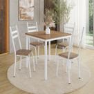 Conjunto Sala de Jantar Mesa Quadrada 90cm Tampo BP com 4 Cadeiras Adriana