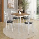 Conjunto Sala de Jantar Mesa Quadrada 90cm Tampo BP com 4 Cadeiras Adriana