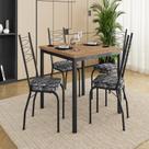 Conjunto Sala de Jantar Mesa Quadrada 90cm Tampo BP com 4 Cadeiras Adriana