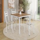 Conjunto Sala de Jantar Mesa Quadrada 90cm Tampo BP com 4 Cadeiras Adriana