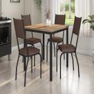 Conjunto Sala de Jantar Mesa Quadrada 90cm Tampo BP com 4 Cadeiras Adriana