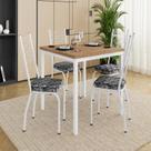 Conjunto Sala de Jantar Mesa Quadrada 90cm Tampo BP com 4 Cadeiras Adriana