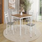 Conjunto Sala de Jantar Mesa Quadrada 90cm Tampo BP com 4 Cadeiras Adriana