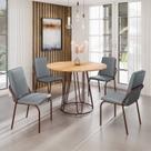 Conjunto Sala de Jantar Mesa Redonda 100cm Base Omega Tampo Mdf Malibu