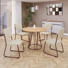 Conjunto Sala de Jantar Mesa Redonda 100cm Base Omega Tampo Mdf Napoli Conjunto Sala de Jantar Mesa Redonda 100cm Base Omega Tampo Mdf Napoli