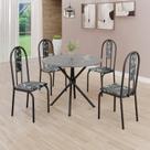 Conjunto Sala de Jantar Mesa Redonda 70cm Tampo Granito Topázio 4 Cadeiras Linda Yescasa Conjunto Sala de Jantar Mesa Redonda 70cm Tampo Granito Topázio 4 Cadeiras Linda Yescasa
