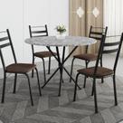 Conjunto sala de Jantar Mesa Redonda 80cm Tampo Granito com 4 Cadeiras Milla