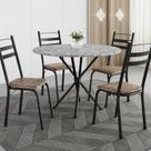 Conjunto sala de Jantar Mesa Redonda 80cm Tampo Granito com 4 Cadeiras Milla