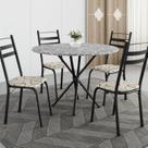 Conjunto sala de Jantar Mesa Redonda 80cm Tampo Granito com 4 Cadeiras Milla Conjunto sala de Jantar Mesa Redonda 80cm Tampo Granito com 4 Cadeiras Milla