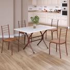 Conjunto Sala de Jantar Mesa Retangular 100x60cm Tampo Madeira Mdp 4 Cadeiras Rio