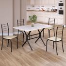 Conjunto Sala de Jantar Mesa Retangular 100x60cm Tampo Madeira Mdp 4 Cadeiras Rio