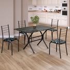 Conjunto Sala de Jantar Mesa Retangular 100x60cm Tampo Madeira Mdp Ardósia Indiana 4 Cadeiras Rio Conjunto Sala de Jantar Mesa Retangular 100x60cm Tampo Madeira Mdp Ardósia Indiana 4 Cadeiras Rio