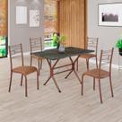 Conjunto Sala de Jantar Mesa Retangular 100x60cm Tampo Pedra Ardósia Indiana 4 Cadeiras Paraty Conjunto Sala de Jantar Mesa Retangular 100x60cm Tampo Pedra Ardósia Indiana 4 Cadeiras Paraty