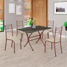 Conjunto Sala de Jantar Mesa Retangular 100x60cm Tampo Pedra Ardósia Indiana 4 Cadeiras Paraty Conjunto Sala de Jantar Mesa Retangular 100x60cm Tampo Pedra Ardósia Indiana 4 Cadeiras Paraty