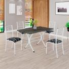 Conjunto Sala de Jantar Mesa Retangular 100x60cm Tampo Pedra Ardósia Indiana 4 Cadeiras Paraty Conjunto Sala de Jantar Mesa Retangular 100x60cm Tampo Pedra Ardósia Indiana 4 Cadeiras Paraty