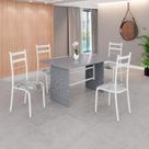 Conjunto Sala de Jantar Mesa Retangular 120x75cm Tampo Granito Ocre 4 Cadeiras Marselha
