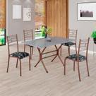 Conjunto Sala de Jantar Mesa Retangular 120x75cm Tampo Granito Ocre 4 Cadeiras Paraty Conjunto Sala de Jantar Mesa Retangular 120x75cm Tampo Granito Ocre 4 Cadeiras Paraty