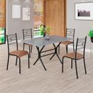 Conjunto Sala de Jantar Mesa Retangular 120x75cm Tampo Granito Ocre 4 Cadeiras Paraty Conjunto Sala de Jantar Mesa Retangular 120x75cm Tampo Granito Ocre 4 Cadeiras Paraty
