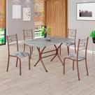 Conjunto Sala de Jantar Mesa Retangular 120x75cm Tampo Granito Topázio 4 Cadeiras Paraty