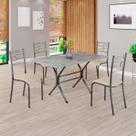 Conjunto Sala de Jantar Mesa Retangular 120x75cm Tampo Granito Topázio 4 Cadeiras Paraty Conjunto Sala de Jantar Mesa Retangular 120x75cm Tampo Granito Topázio 4 Cadeiras Paraty