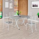 Conjunto Sala de Jantar Mesa Retangular 120x75cm Tampo Granito Topázio 4 Cadeiras Paraty
