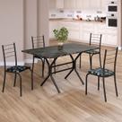 Conjunto Sala de Jantar Mesa Retangular 120x75cm Tampo Madeira Mdp Indiana 4 Cadeiras Rio