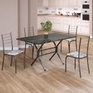 Conjunto Sala de Jantar Mesa Retangular 120x75cm Tampo Madeira Mdp Indiana 4 Cadeiras Rio
