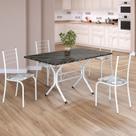 Conjunto Sala de Jantar Mesa Retangular 120x75cm Tampo Madeira Mdp Indiana 4 Cadeiras Rio