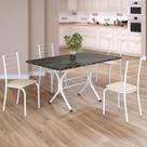 Conjunto Sala de Jantar Mesa Retangular 120x75cm Tampo Madeira Mdp Indiana 4 Cadeiras Rio