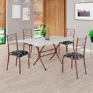 Conjunto Sala de Jantar Mesa Retangular 120x75cm Tampo Madeira Mdp Off White 4 Cadeiras Paraty
