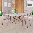 Conjunto Sala de Jantar Mesa Retangular 120x75cm Tampo Madeira Mdp Off White 4 Cadeiras Paraty