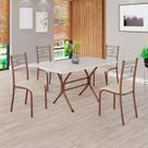Conjunto Sala de Jantar Mesa Retangular 120x75cm Tampo Madeira Mdp Off White 4 Cadeiras Paraty