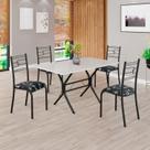 Conjunto Sala de Jantar Mesa Retangular 120x75cm Tampo Madeira Mdp Off White 4 Cadeiras Paraty