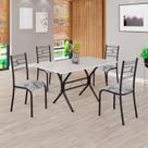 Conjunto Sala de Jantar Mesa Retangular 120x75cm Tampo Madeira Mdp Off White 4 Cadeiras Paraty