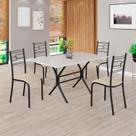 Conjunto Sala de Jantar Mesa Retangular 120x75cm Tampo Madeira Mdp Off White 4 Cadeiras Paraty
