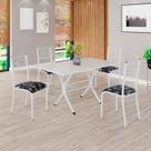 Conjunto Sala de Jantar Mesa Retangular 120x75cm Tampo Madeira Mdp Off White 4 Cadeiras Paraty