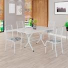 Conjunto Sala de Jantar Mesa Retangular 120x75cm Tampo Madeira Mdp Off White 4 Cadeiras Paraty